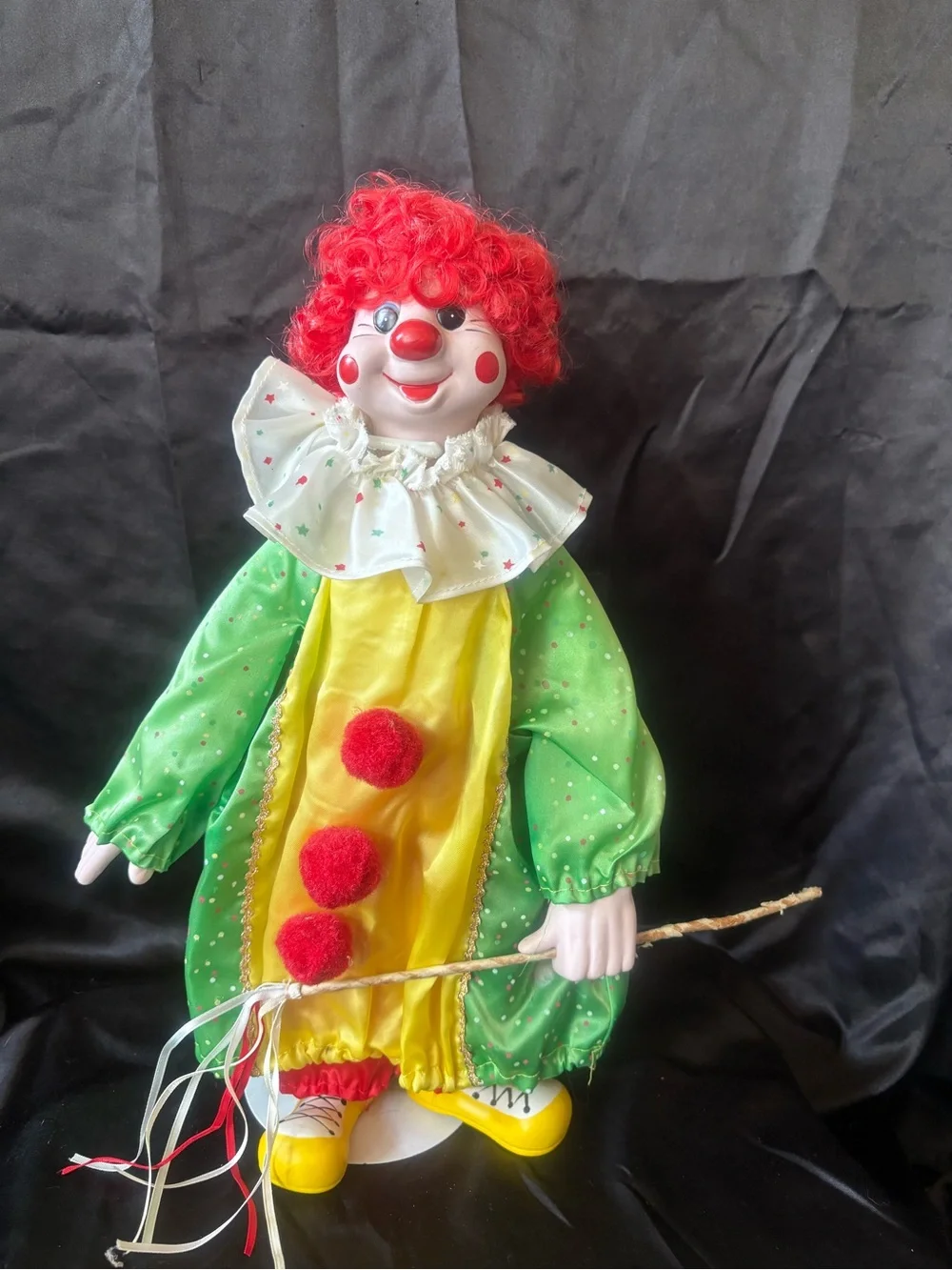 Vintage Hand Painted Resin Clown Bookends 